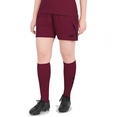 JAKO Sporthose Short Challenge (Polyester-Interlock, ohne Innenslip) kurz weinrot Damen